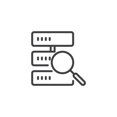 Database analytics line icon