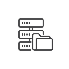 Data server folder line icon