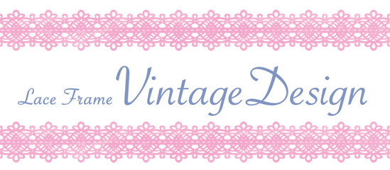 アンティークなレース素材を使ったデザイン。水彩風、ベクター素材