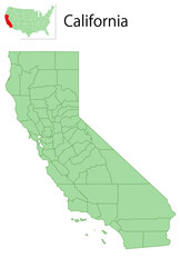 カリフォルニア　アメリカ　地図　アイコン