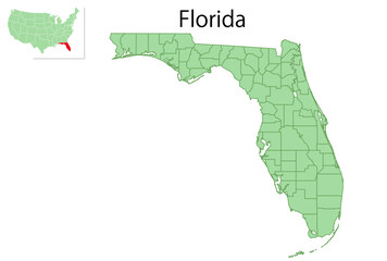フロリダ　アメリカ　地図　アイコン