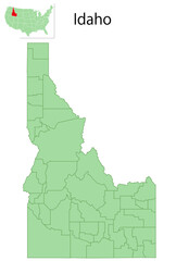 アイダホ　アメリカ　地図　アイコン