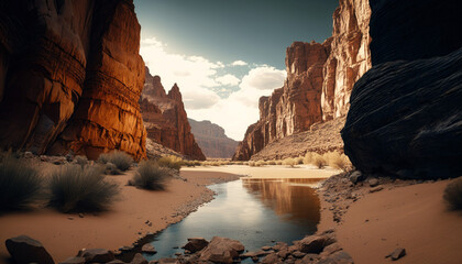 Photorealistic ai artwork of grand canyon national park. Generative ai.