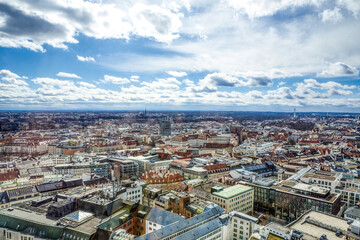 Aeral panorama cityscape view at munich city, bavaria, germany