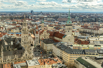 Fototapeta na wymiar Aeral panorama cityscape view at munich city, bavaria, germany