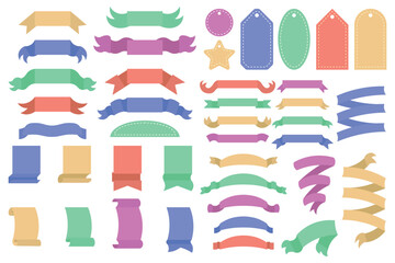 Collage of colorful banners for design on white background