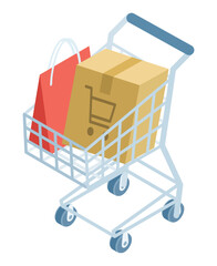 Shopping cart which filled up with luggage © sayuri_k