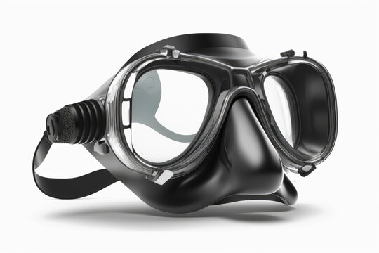 Diving and snorkeling mask isolated on white background. AI generative