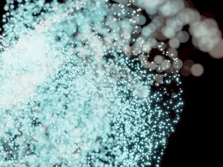 3Dで描かれた躍動感のあるキラキラした光の粒