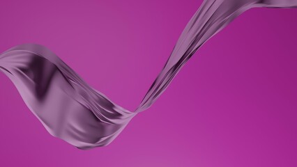 3Dで描かれた、はためく艶のある布