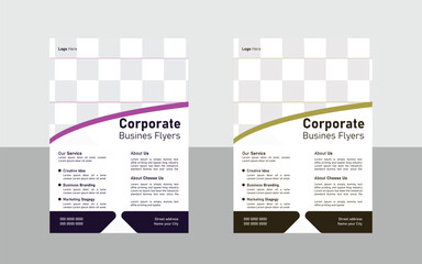 poster flyer pamphlet brochure cover design layout space for photo background, Business Flyer Layout in Two Colors, Corporate business cover and back page a4 flyer design template for print, Business 