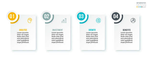 Infographic template business concept with step.