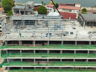 construction site with crane