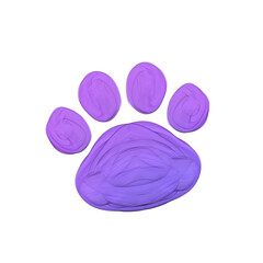 Cute purple paw print stationary sticker oil painting