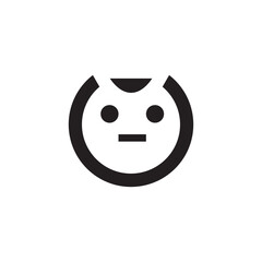 circle robotic logo icon illustration.