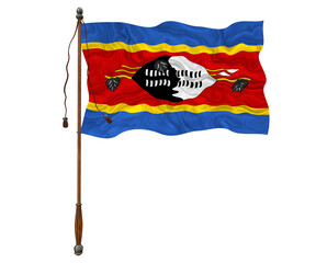 National flag  of Eswatini. Background  with flag  of Eswatini