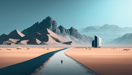 Desert Landscape Background created with Generative AI Tools