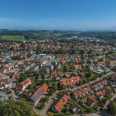 Ausblick auf Wangen im württembergischen Alpenvorland