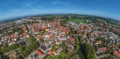 Panorama-Ausblick auf Wangen im Württembergischen Allgäu