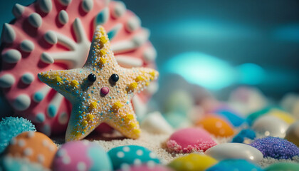 tropical starfish and seashell