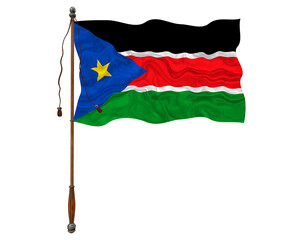 National flag of South Sudan. Background  with flag of South Sudan.