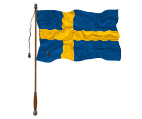 National Flag of Sweden. Background  with flag  of Sweden.