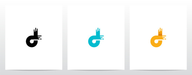  Circuit Loop Paint Lines Letter Logo Design J