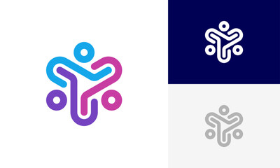 community logo, social community logo, global community logo, human family logo icon design vector 