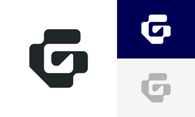 letter G logo technology design vector