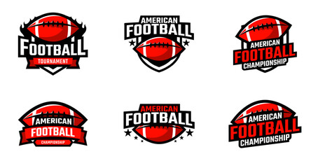American football sport collections with badge or emblem style