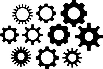 Connected cogs gears vector illustration.