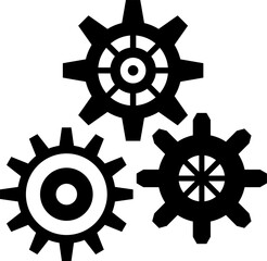 Obraz premium Connected cogs gears vector illustration.