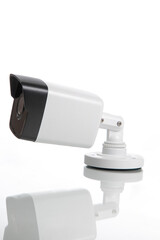 White, wireless wi-fi IP camera, CCTV Camera for security isolated on a white background.