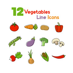set of vegetables icons