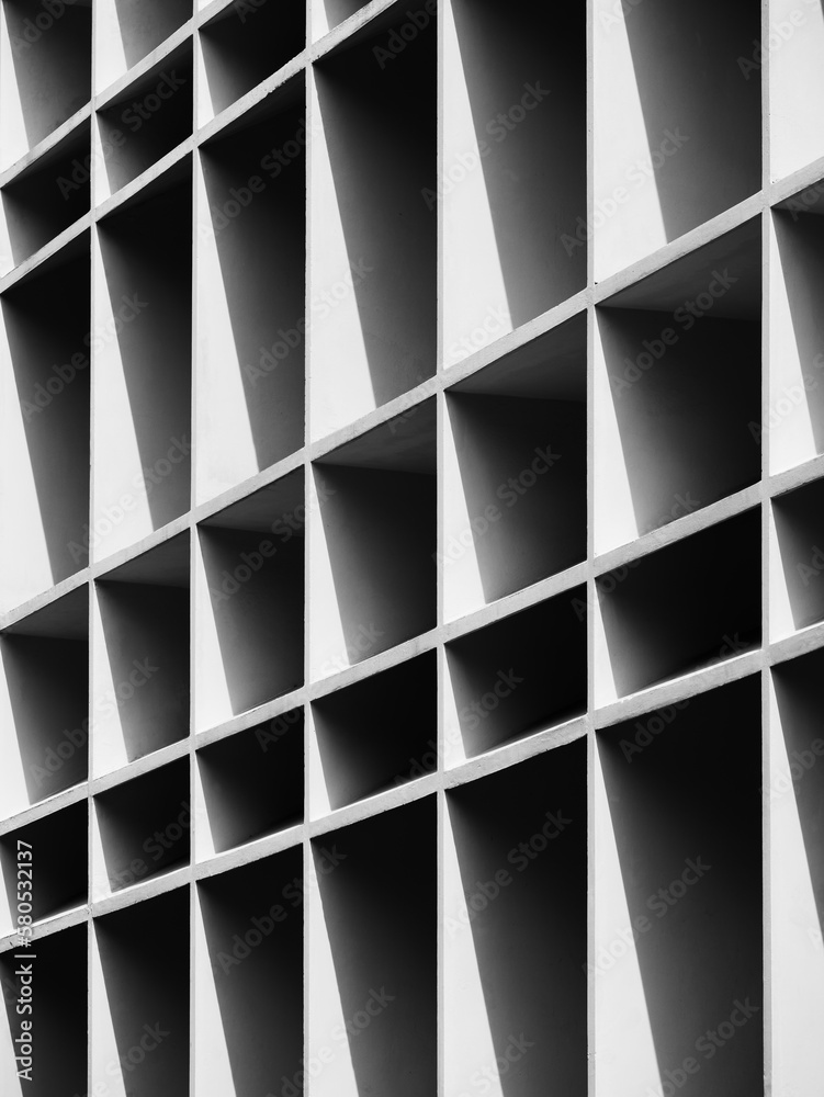 Poster white wall geometric pattern shade shadow architecture details