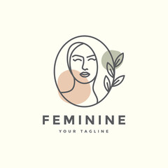 woman feminine beauty boutique spa logo abstract vector design illustration