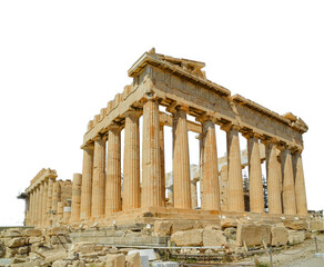parthenon athens greece isolated for background - obrazy, fototapety, plakaty