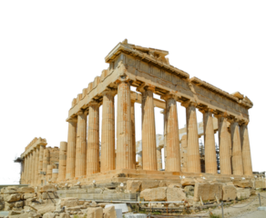 parthenon athens greece isolated for background