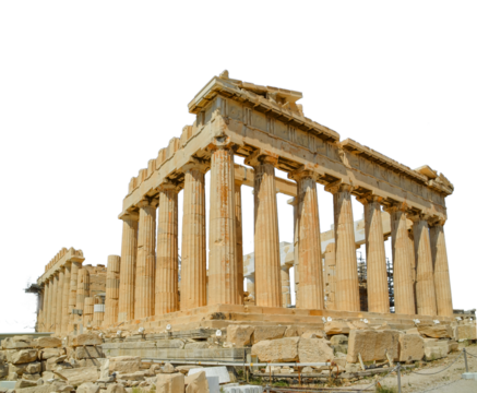 parthenon athens greece isolated for background