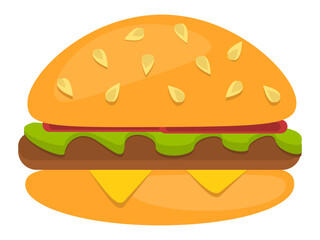 Hamburger concept illustration icon food minimal vector