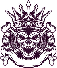 skull head design vector