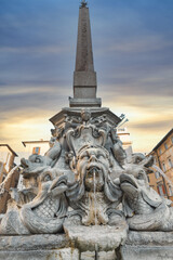 Fototapeta na wymiar Pantheon fountain in Rome