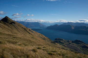 Fototapeta na wymiar New Zealand landscape of mountains near Wanaka 