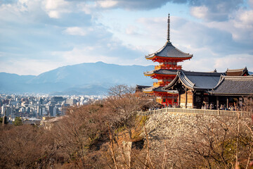 The magnificent pagoda on the hill in Kyoto, Japan