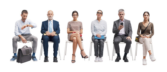 People sitting on a chair and waiting - Powered by Adobe