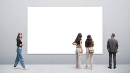 People at the contemporary art exhibition