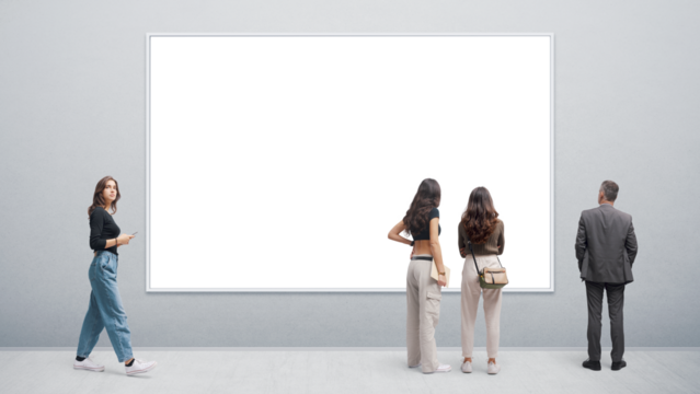 People at the contemporary art exhibition