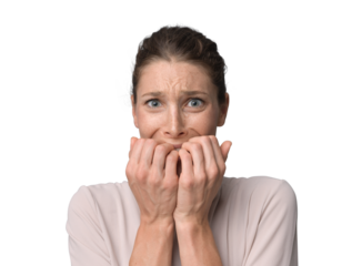 Terrified woman portrait