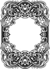 vector black and white engraved frame sketch design