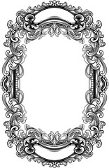 vector black and white engraved frame sketch design